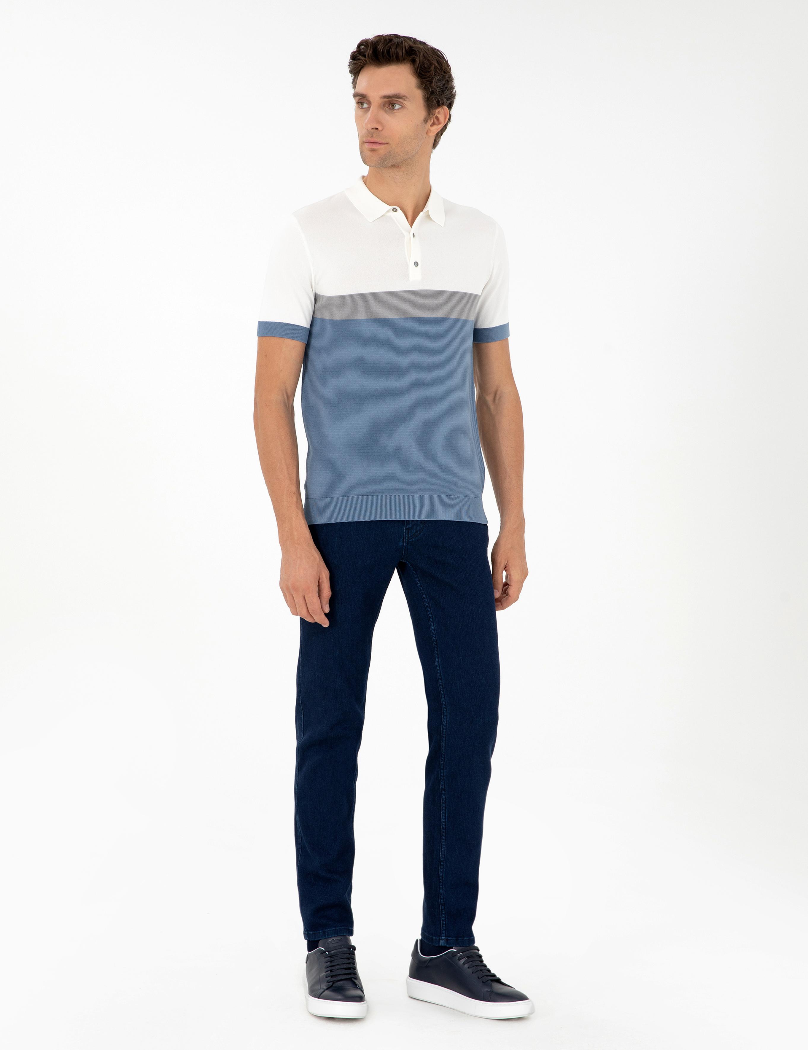 Mavi Slim Fit Polo Yaka Keten Karışımlı Triko T-shirt - 50293243002