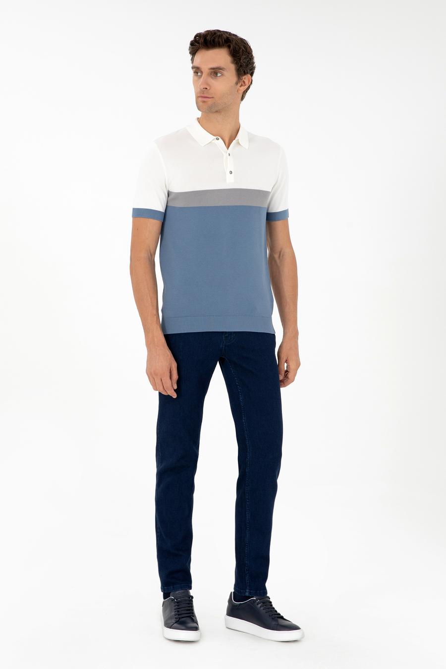 Mavi Slim Fit Polo Yaka Keten Karışımlı Triko T-shirt - 50293243002