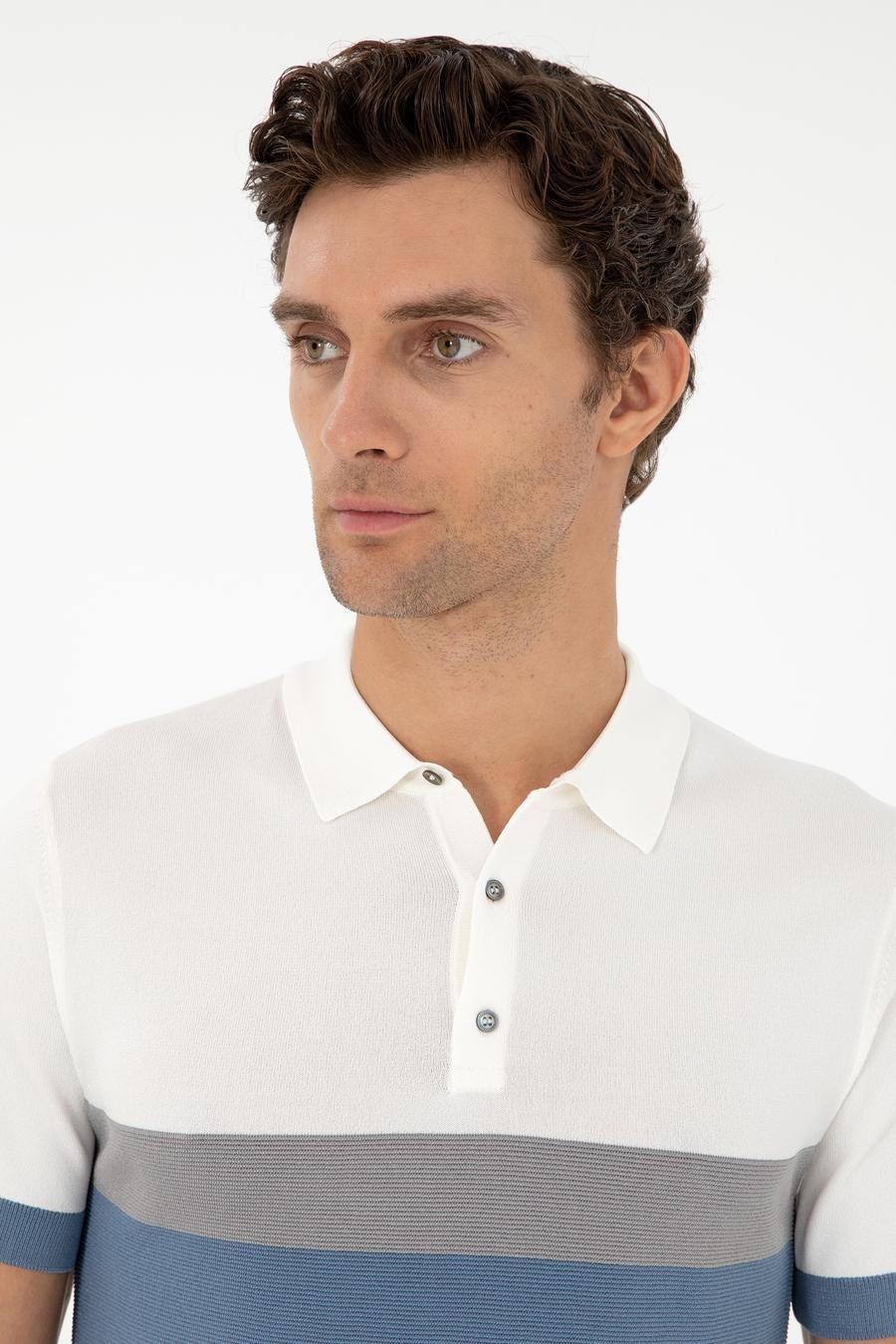 Mavi Slim Fit Polo Yaka Keten Karışımlı Triko T-shirt - 50293243002