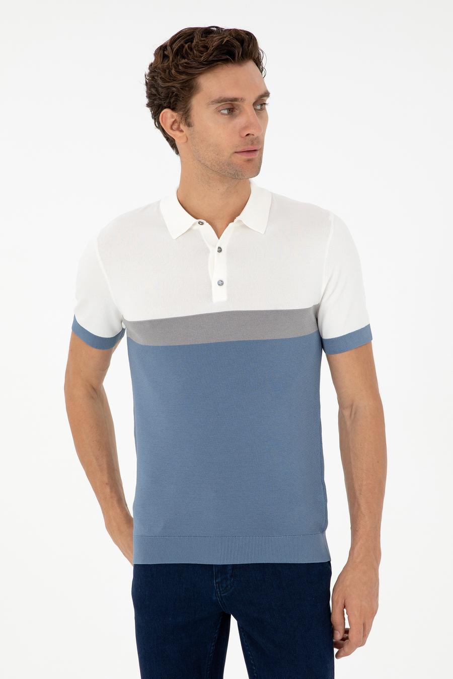 Mavi Slim Fit Polo Yaka Keten Karışımlı Triko T-shirt - 50293243002