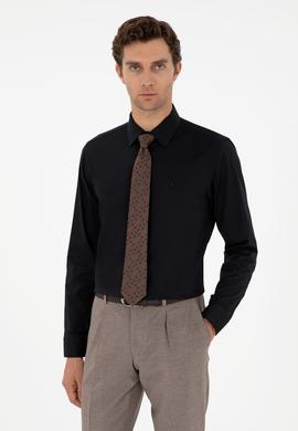 Siyah Slim Fit Uzun Kollu Gömlek