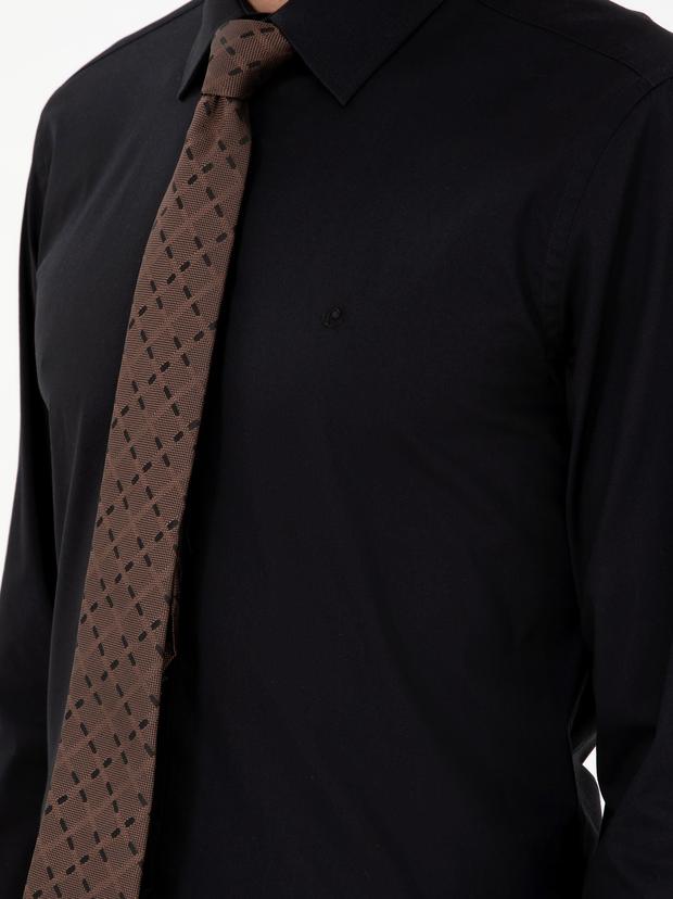 Siyah Slim Fit Uzun Kollu Gömlek