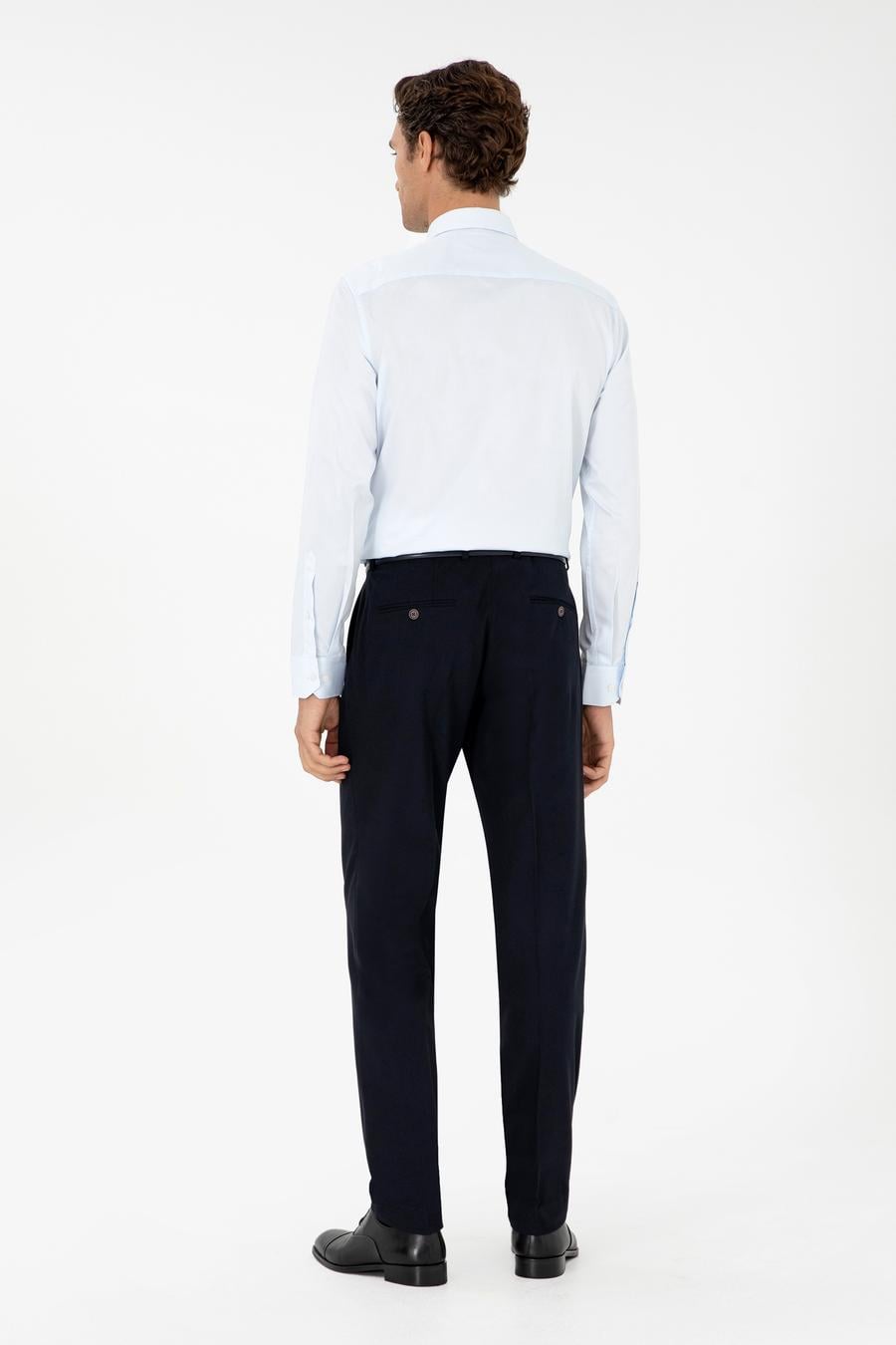 Koyu Lacivert Slim Fit Kumaş Pantolon - 50293330060