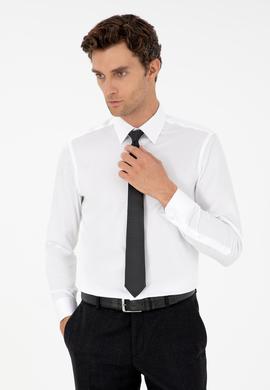 Beyaz Slim Fit Uzun Kollu Basic Gömlek
