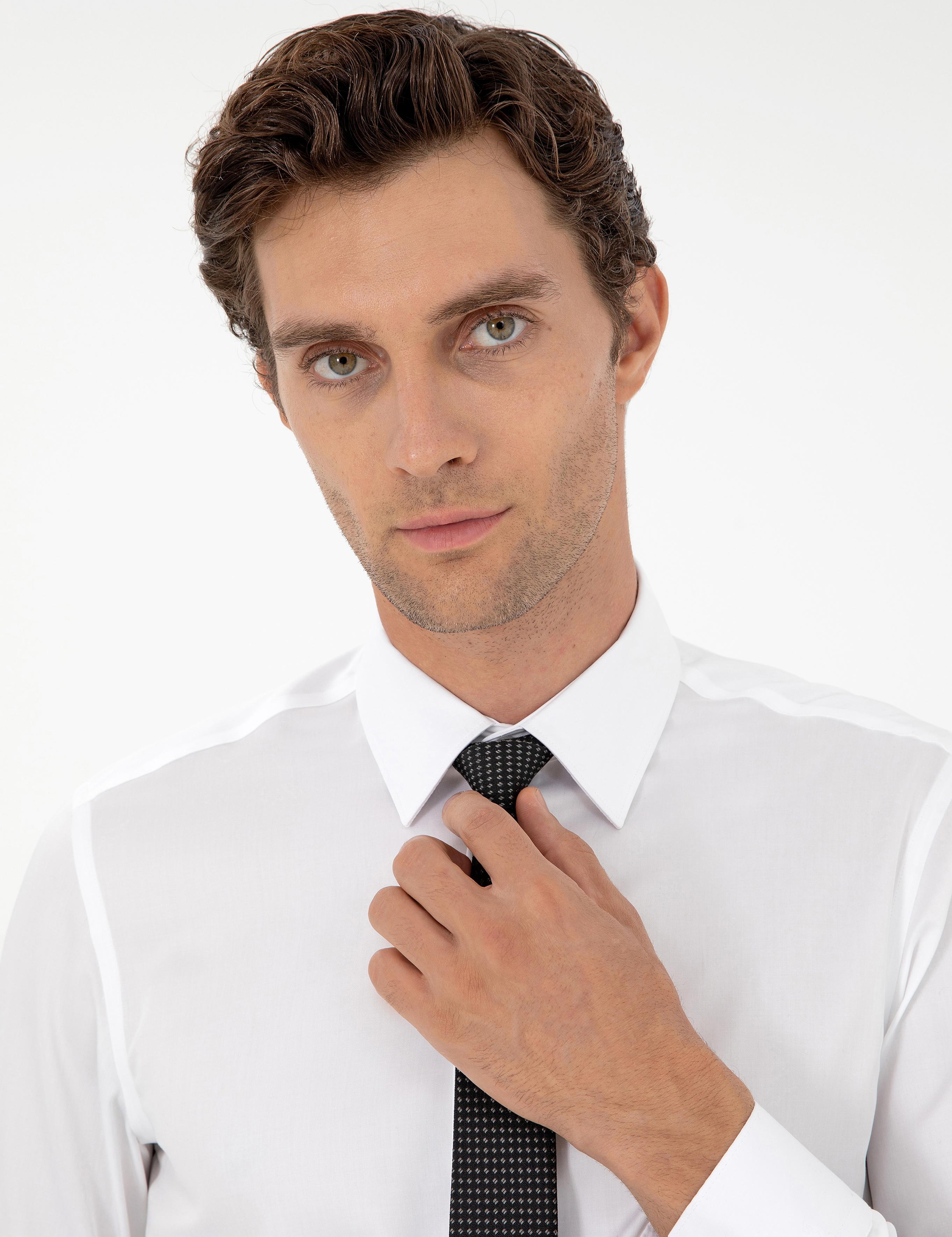 Beyaz Slim Fit Uzun Kollu Basic Gömlek - 50303302011