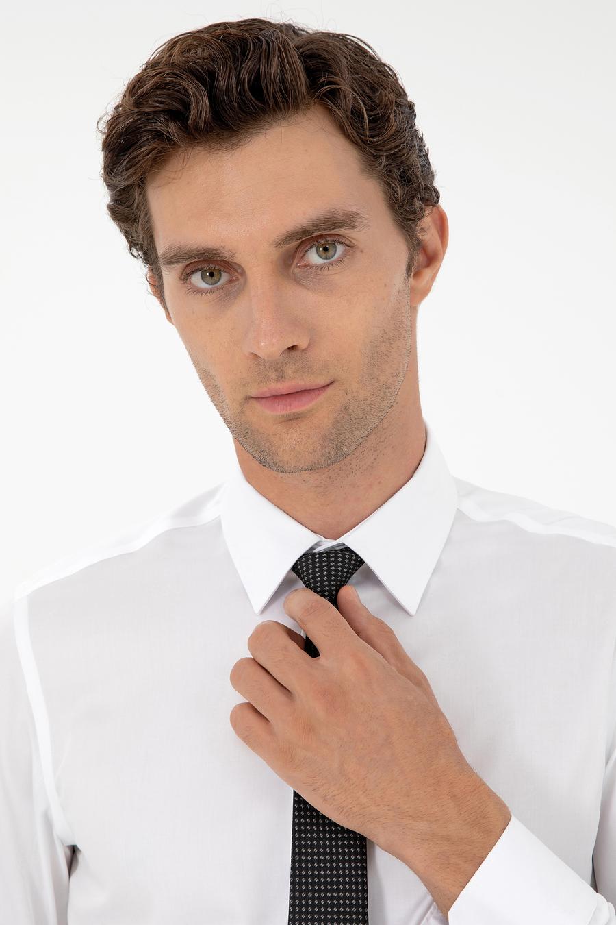 Beyaz Slim Fit Uzun Kollu Basic Gömlek - 50303302011