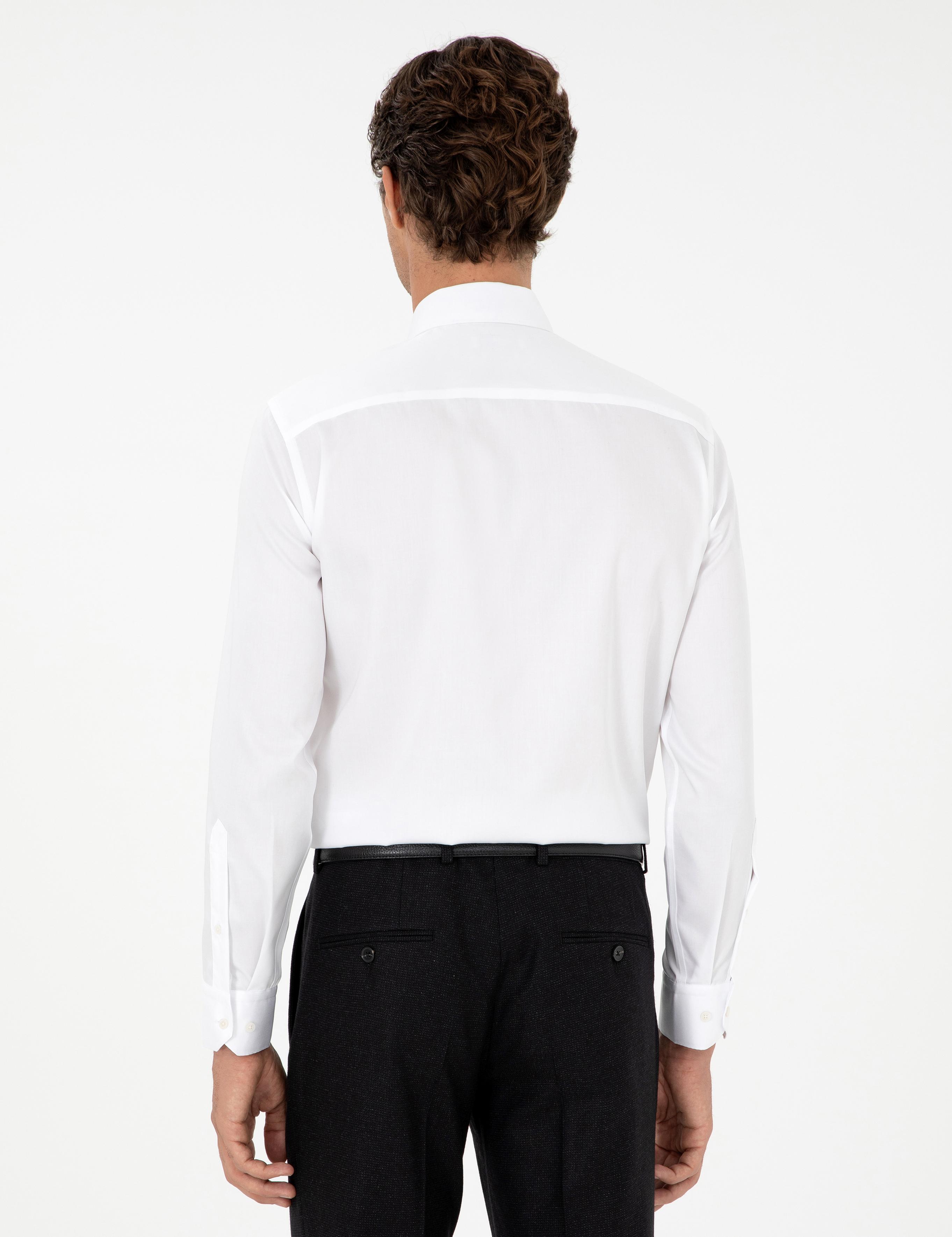 Beyaz Slim Fit Uzun Kollu Basic Gömlek - 50303302011