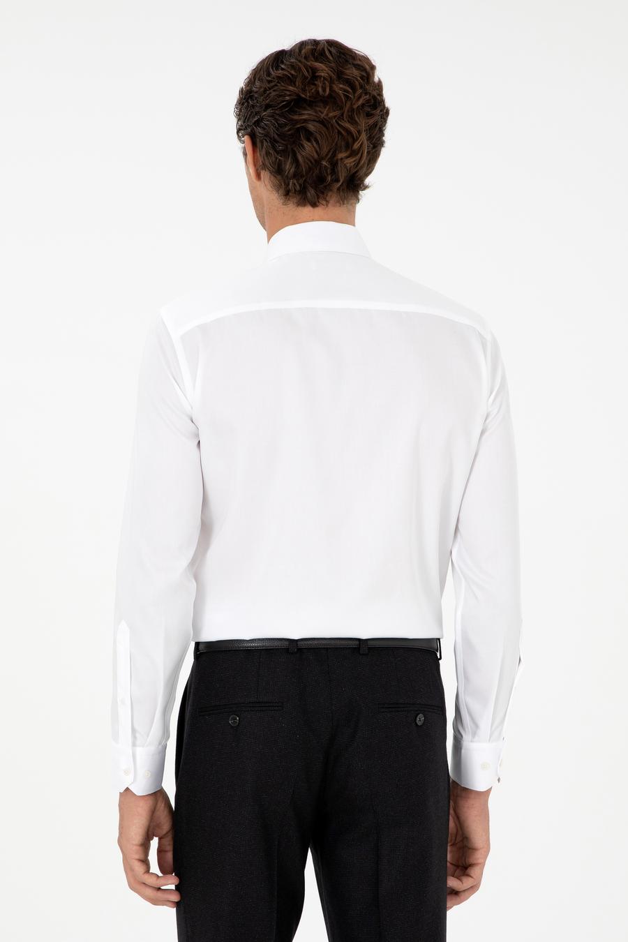 Beyaz Slim Fit Uzun Kollu Basic Gömlek - 50303302011