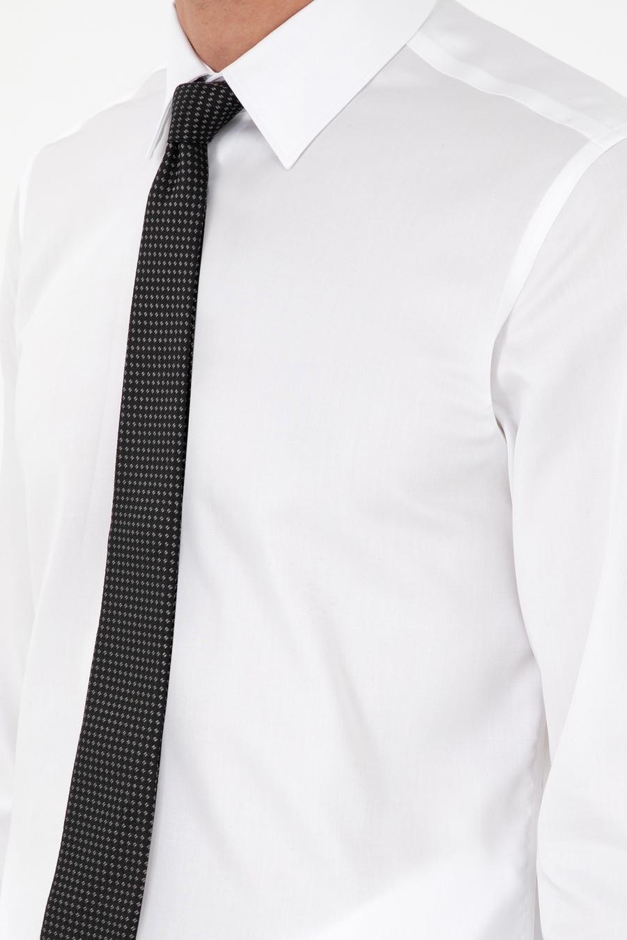 Beyaz Slim Fit Uzun Kollu Basic Gömlek - 50303302011