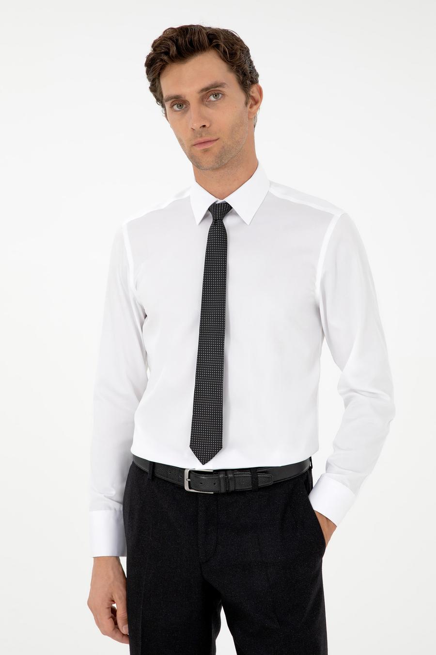 Beyaz Slim Fit Uzun Kollu Basic Gömlek - 50303302011