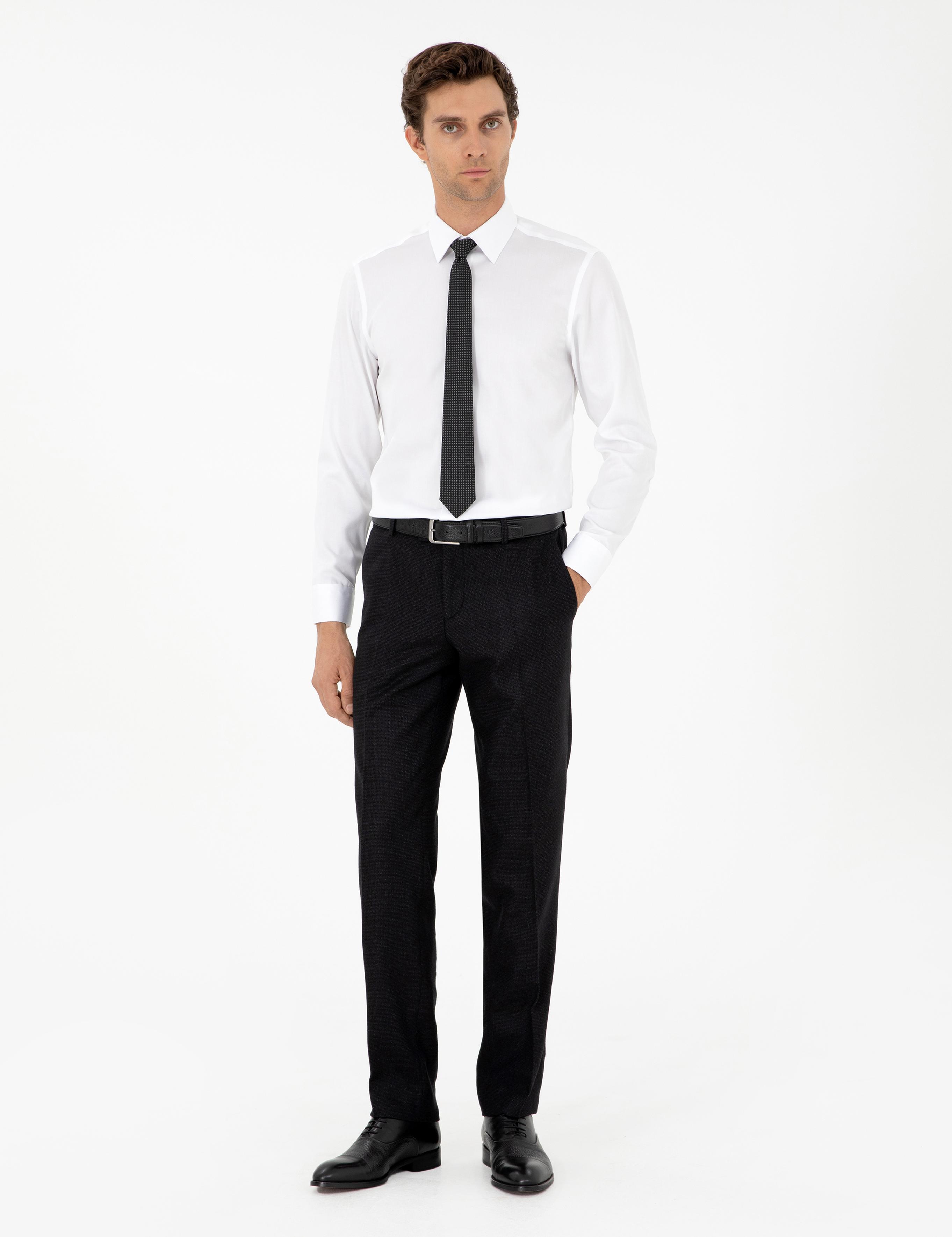 Beyaz Slim Fit Uzun Kollu Basic Gömlek - 50303302011