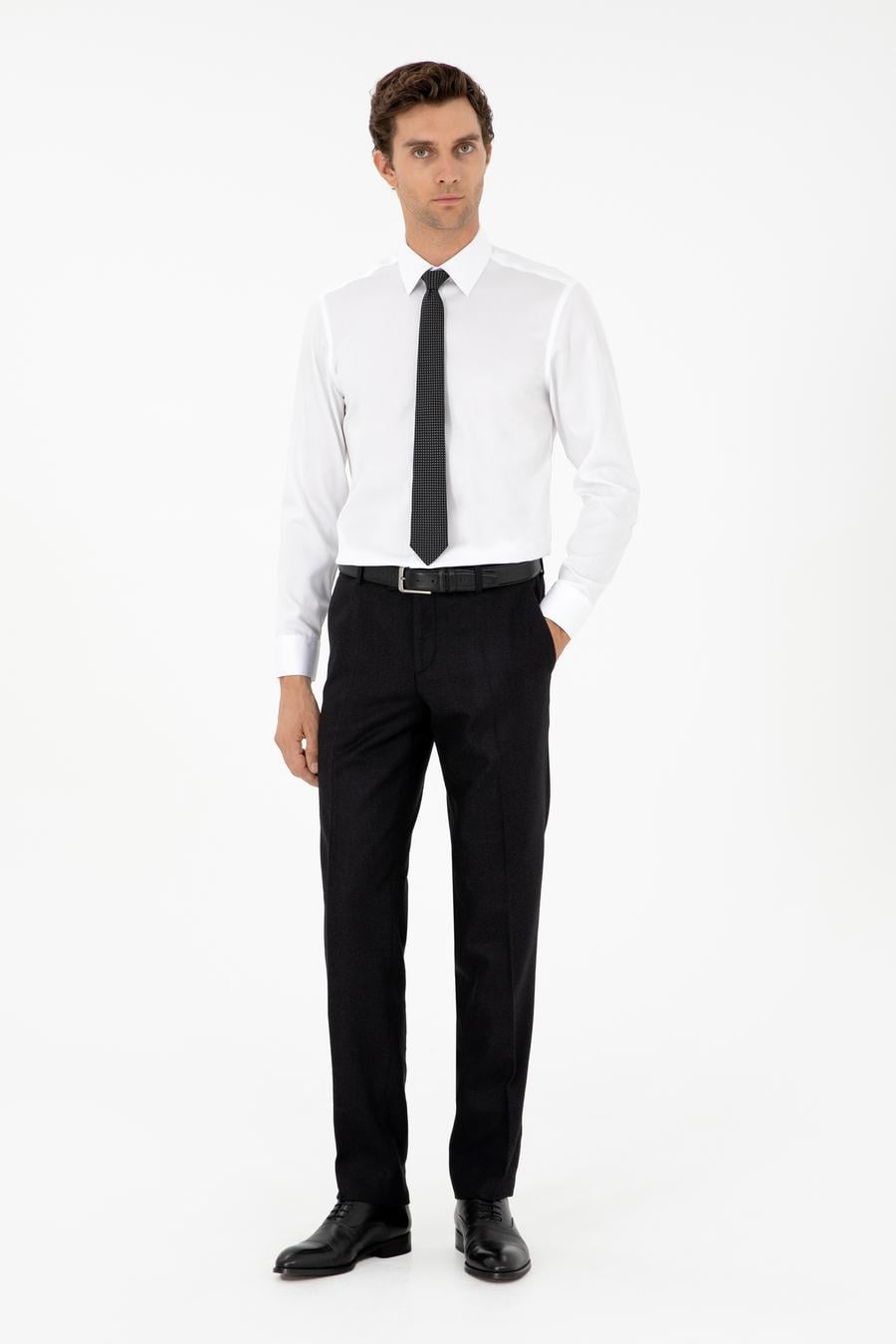 Beyaz Slim Fit Uzun Kollu Basic Gömlek - 50303302011