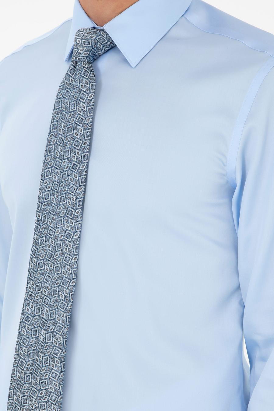 Açık Mavi Slim Fit Uzun Kollu Basic Gömlek - 50303302021