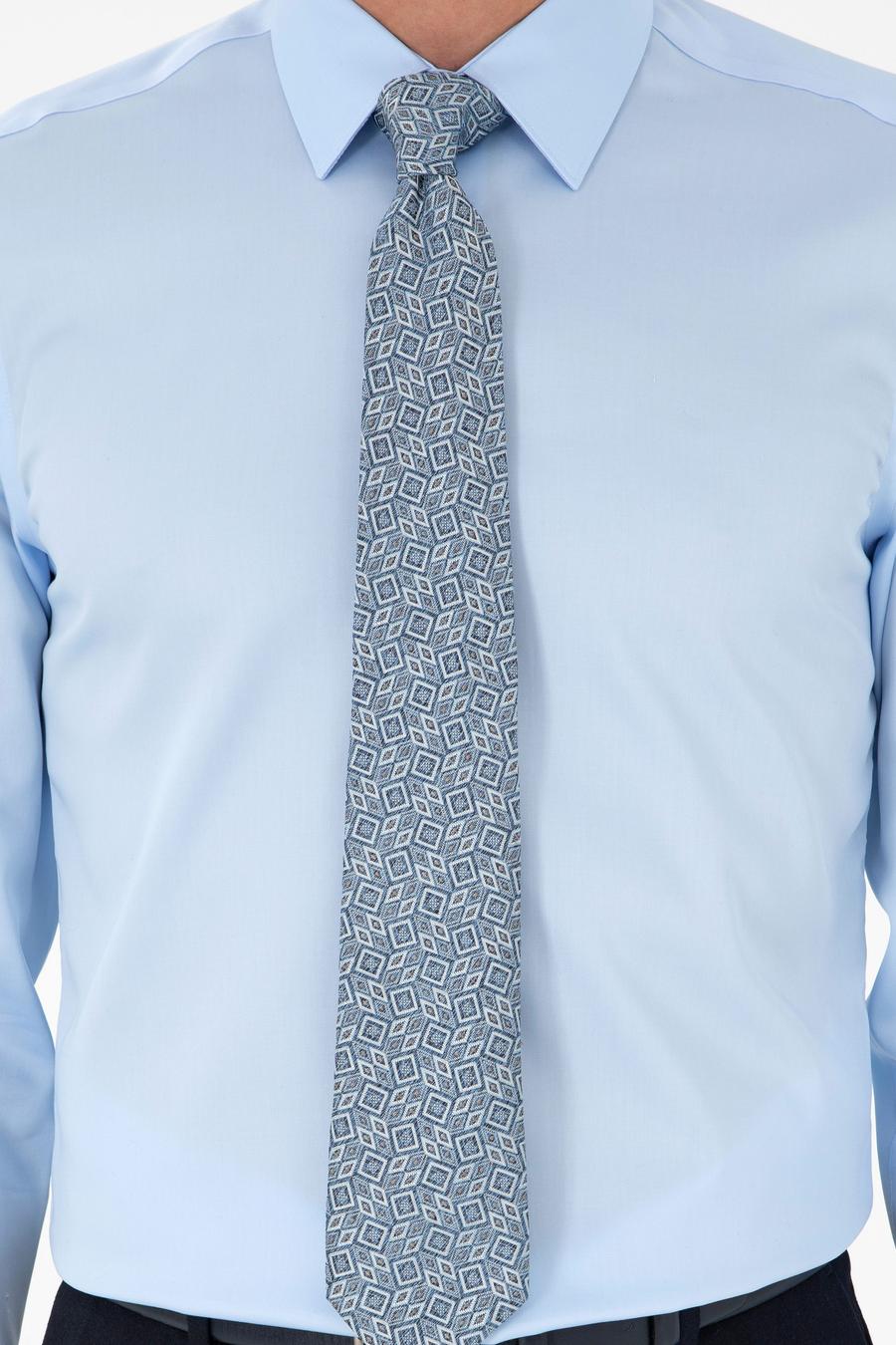 Açık Mavi Slim Fit Uzun Kollu Basic Gömlek - 50303302021