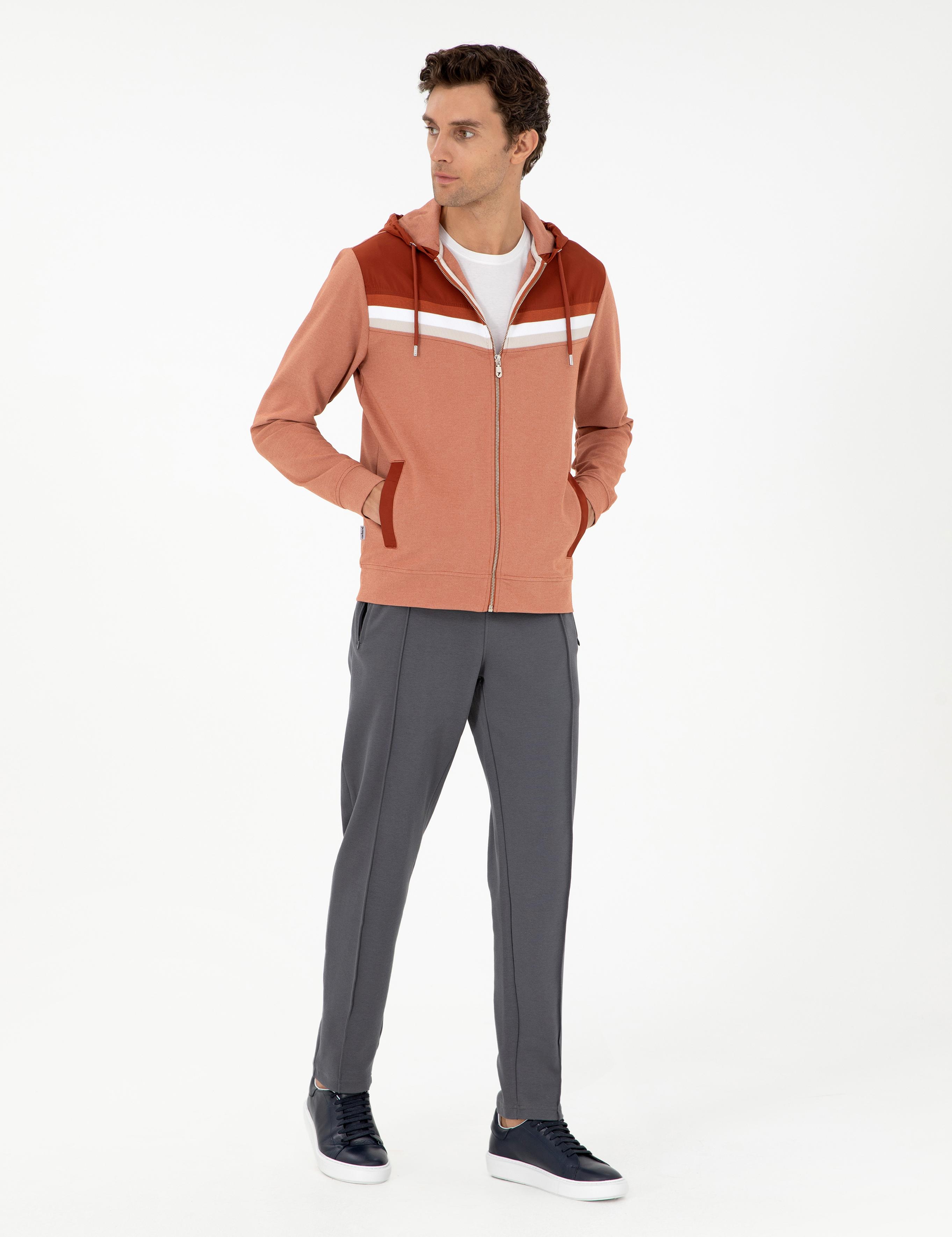 Pas Regular Fit Tam Fermuarlı Kapüşonlu Sweatshirt - 50292490035