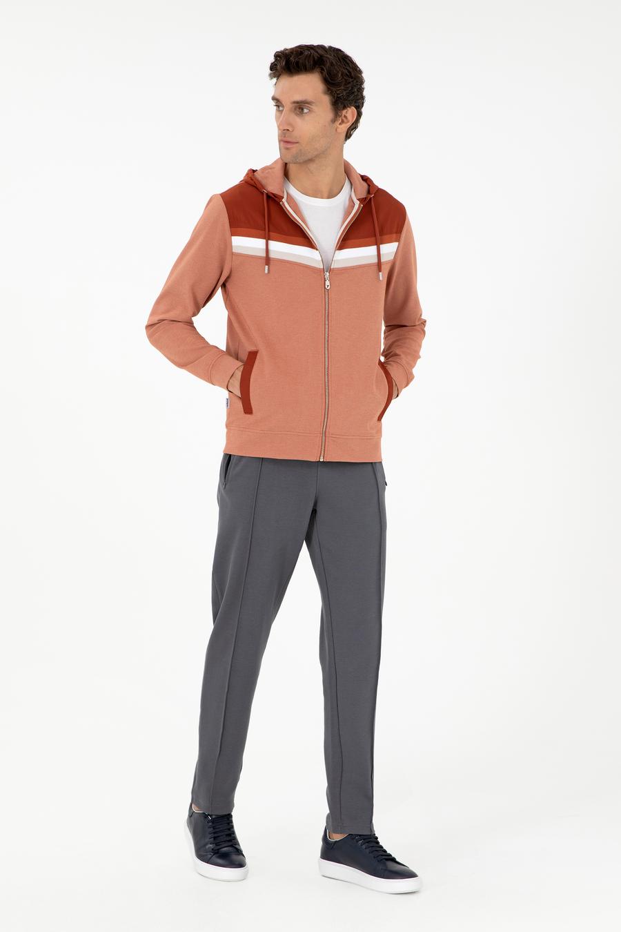 Pas Regular Fit Tam Fermuarlı Kapüşonlu Sweatshirt - 50292490035
