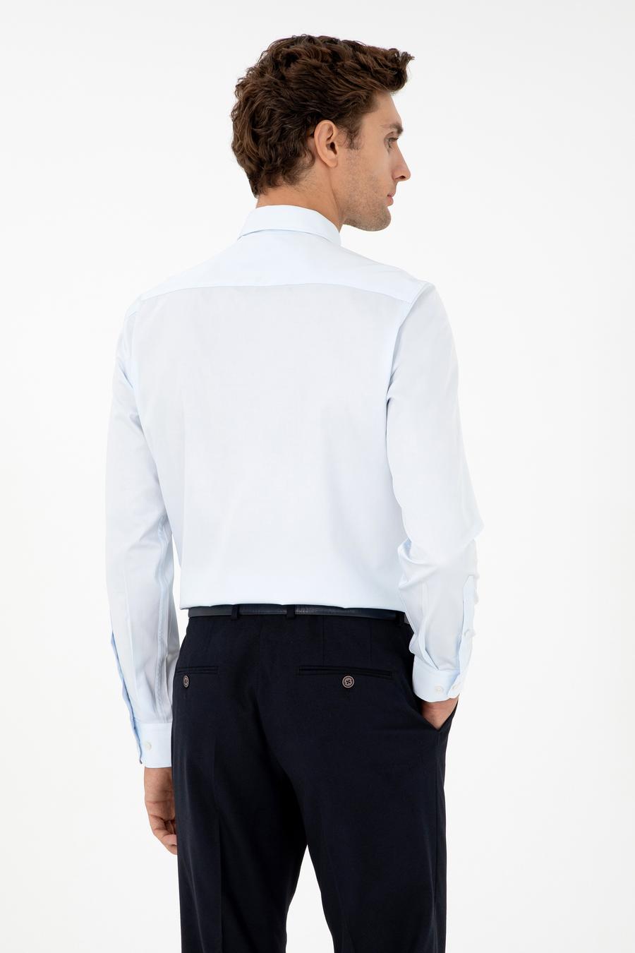 Açık Mavi Slim Fit Uzun Kollu Basic Gömlek - 50270154023