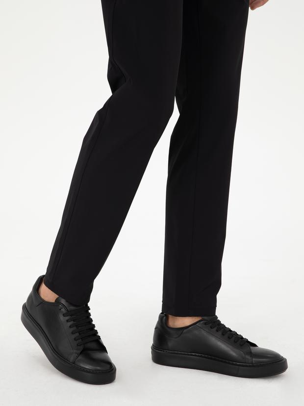 Siyah Eva Taban %100 Deri Casual Ayakkabı