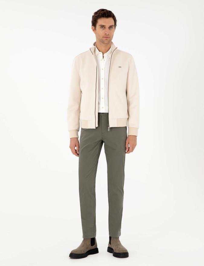 Haki Slim Fit Kanvas Pantolon