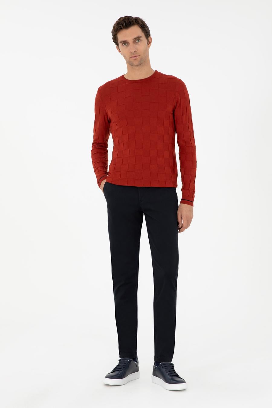 Siyah Slim Fit Kanvas Pantolon - 50304318208