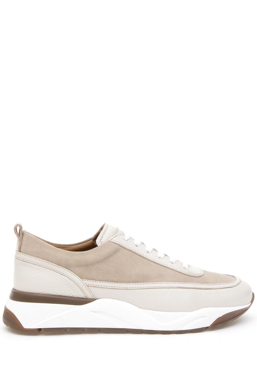 Bej Termo Taban %100 Deri Sneaker Ayakkabı - 50295801020