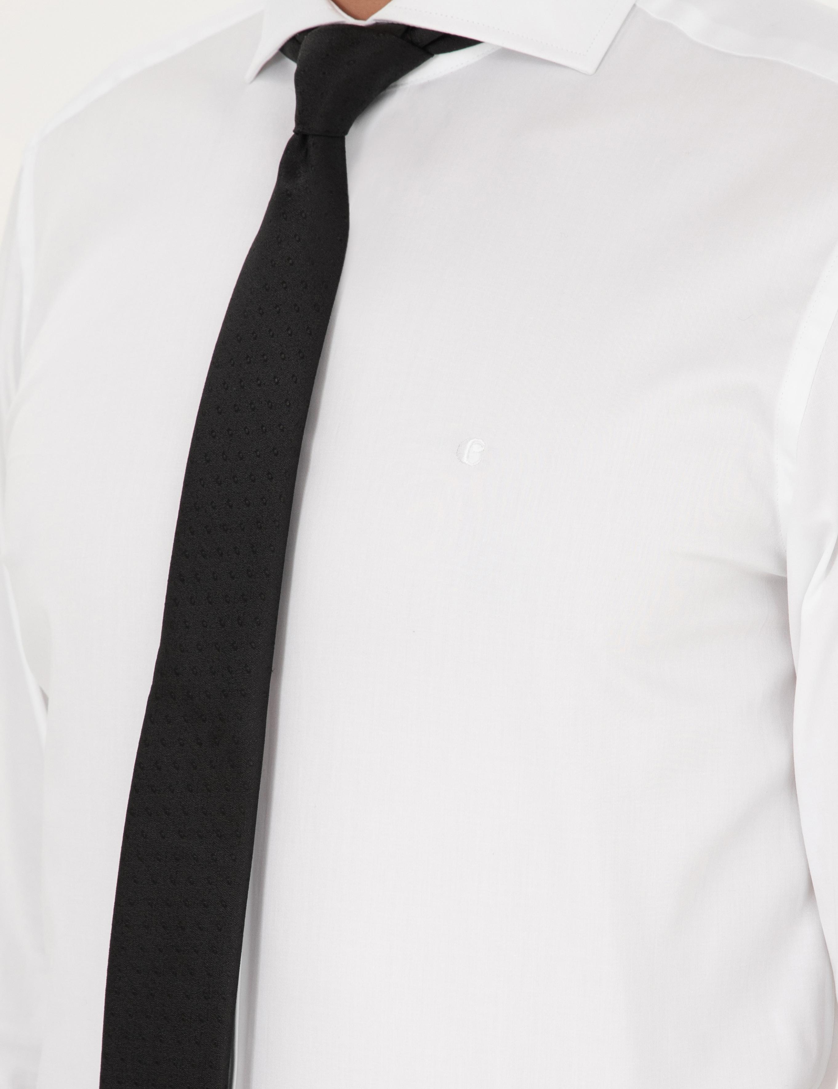 Beyaz Slim Fit %100 Pamuk İtalyan Yaka Klasik Gömlek - 50268927006