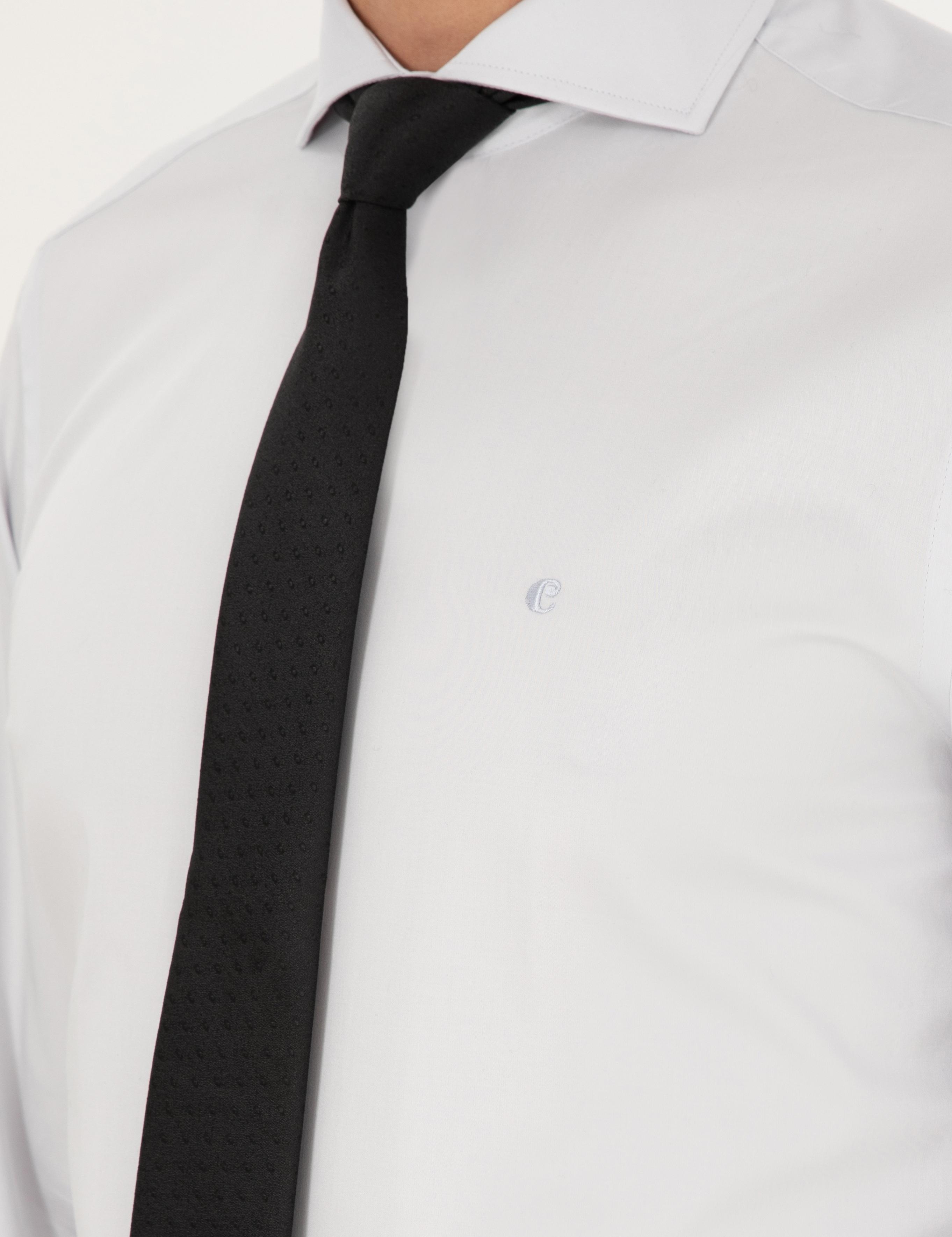 Açık Gri Slim Fit İtalyan Yaka Klasik Gömlek - 50268927108