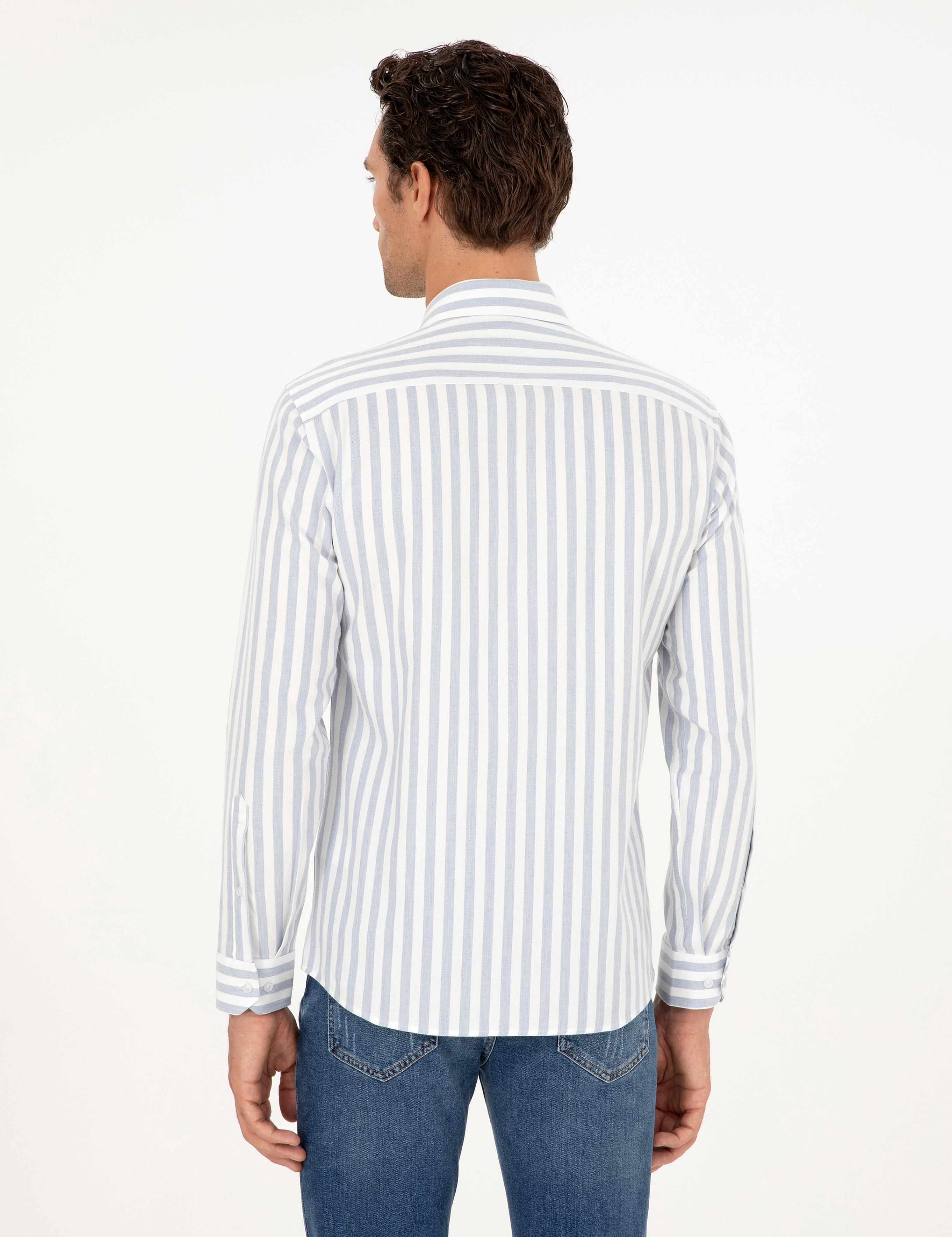Mavi Slim Fit %100 Pamuk Çizgili Gömlek - 50291351039