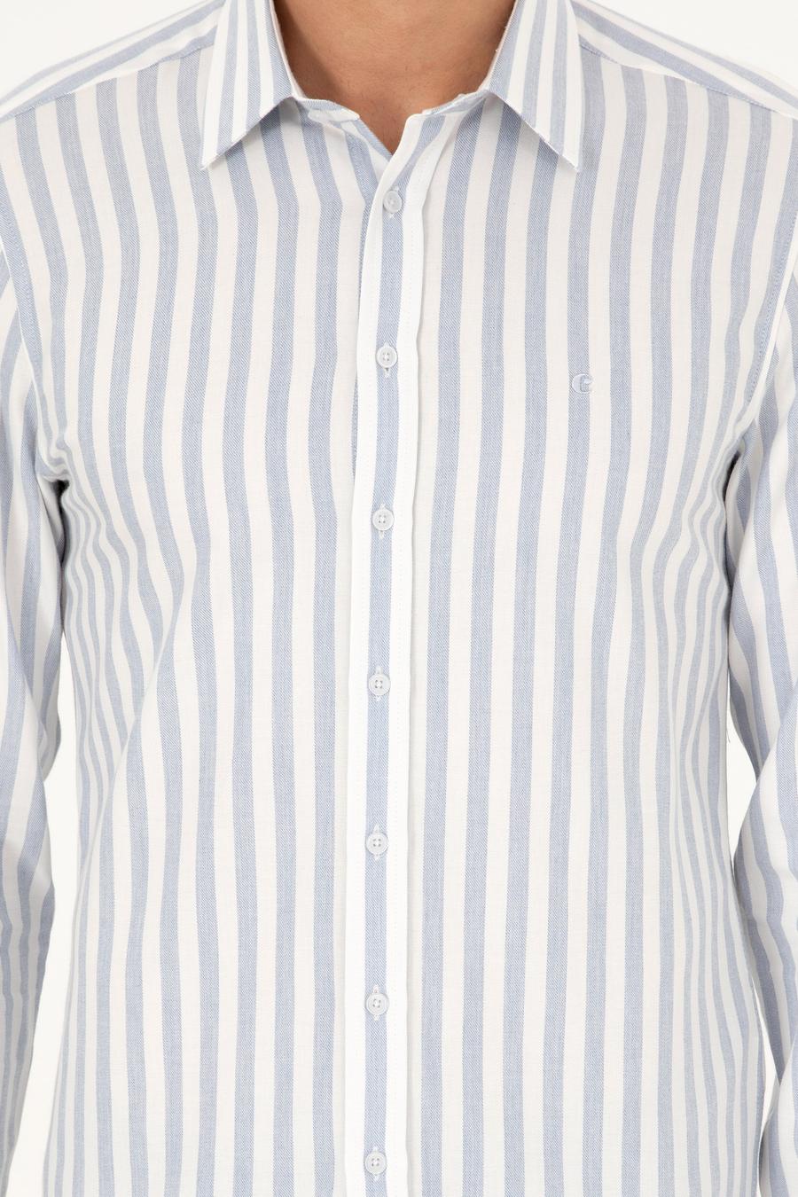 Mavi Slim Fit %100 Pamuk Çizgili Gömlek - 50291351039
