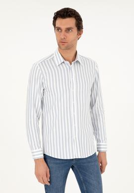Mavi Slim Fit %100 Pamuk Çizgili Gömlek