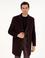 Bordo Slim Fit Yün Karışımlı Kaşe Kaban
