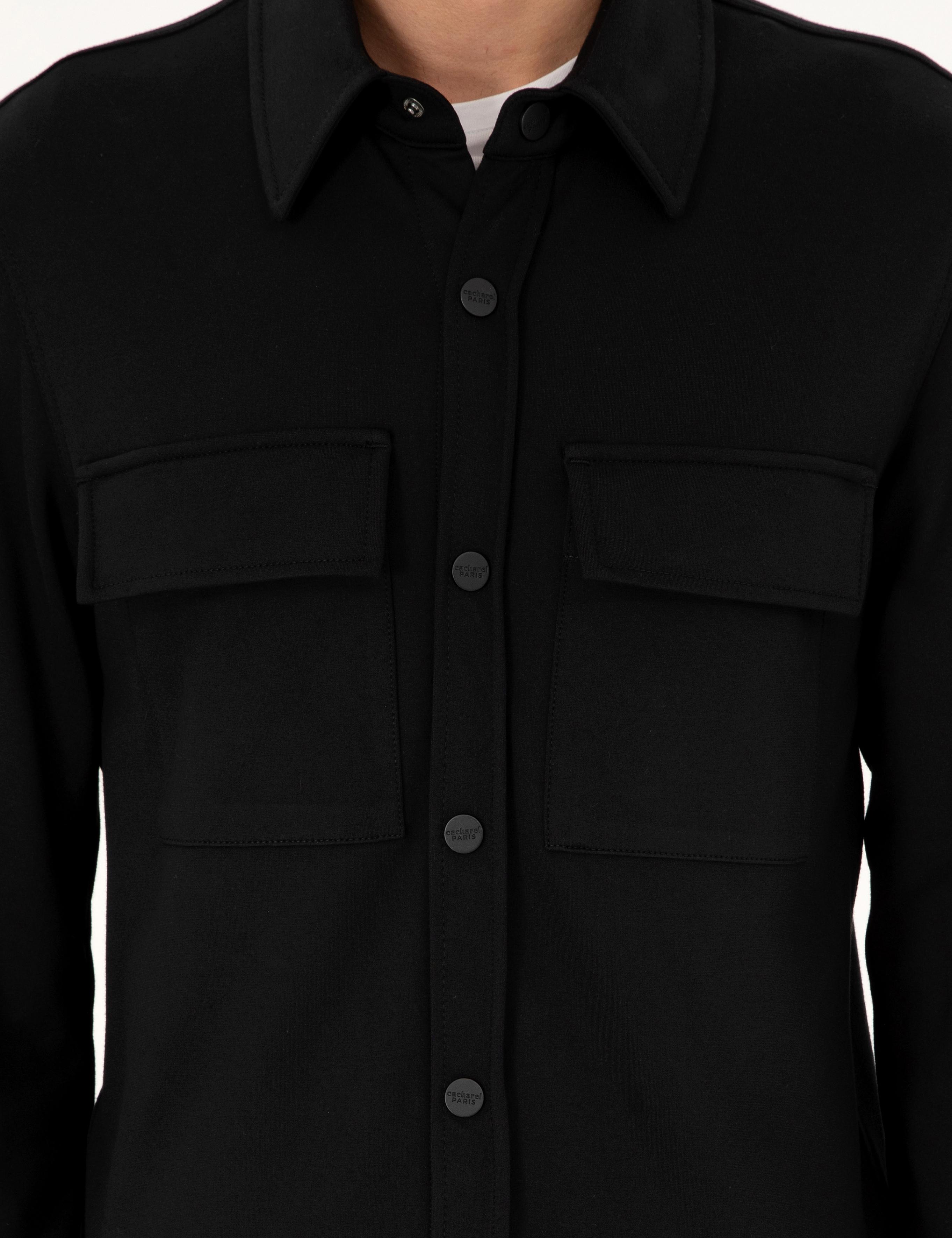 Siyah Regular Fit Ceket Gömlek - 50292995005