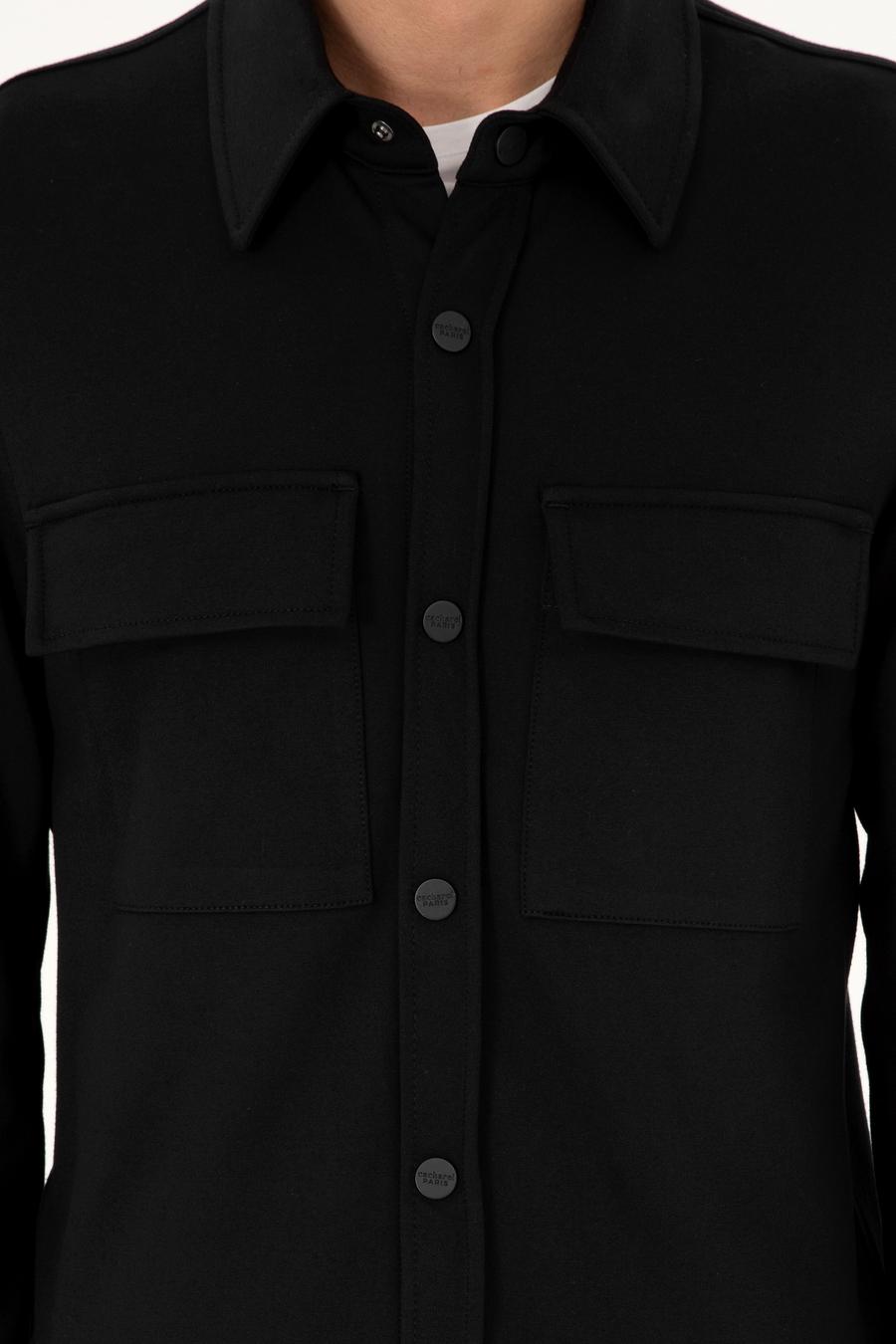 Siyah Regular Fit Ceket Gömlek - 50292995005