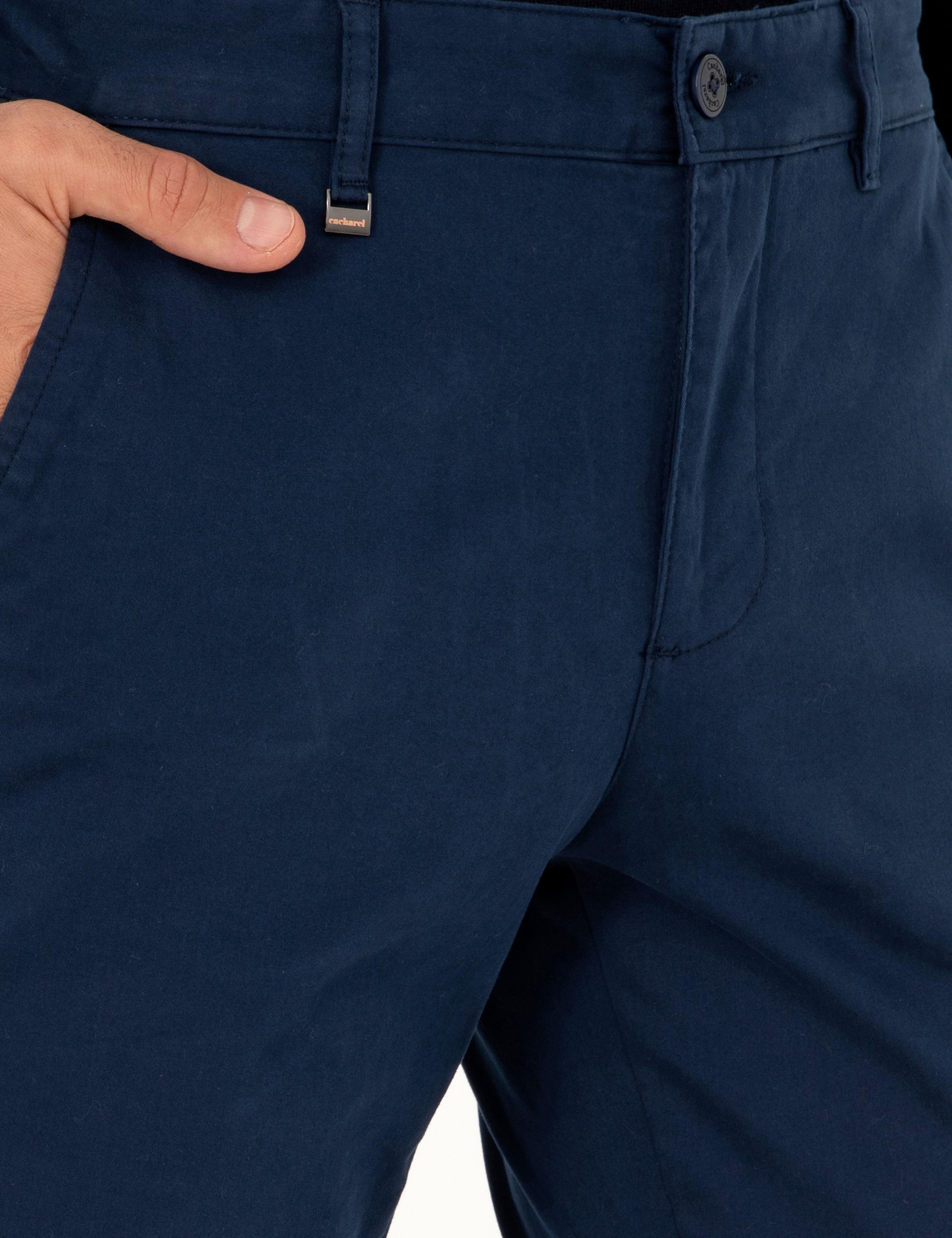 Lacivert Slim Fit Pamuk Karışımlı Kanvas Pantolon - 50292446009
