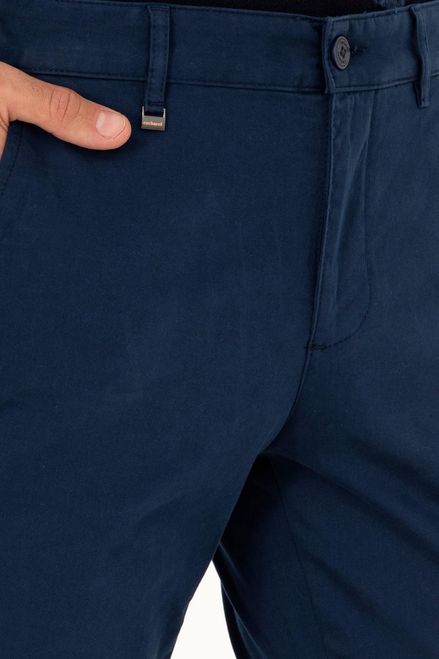 Lacivert Slim Fit Pamuk Karışımlı Kanvas Pantolon - 50292446009