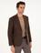 Kahverengi Slim Fit Yün Karışımlı Flanel Ceket