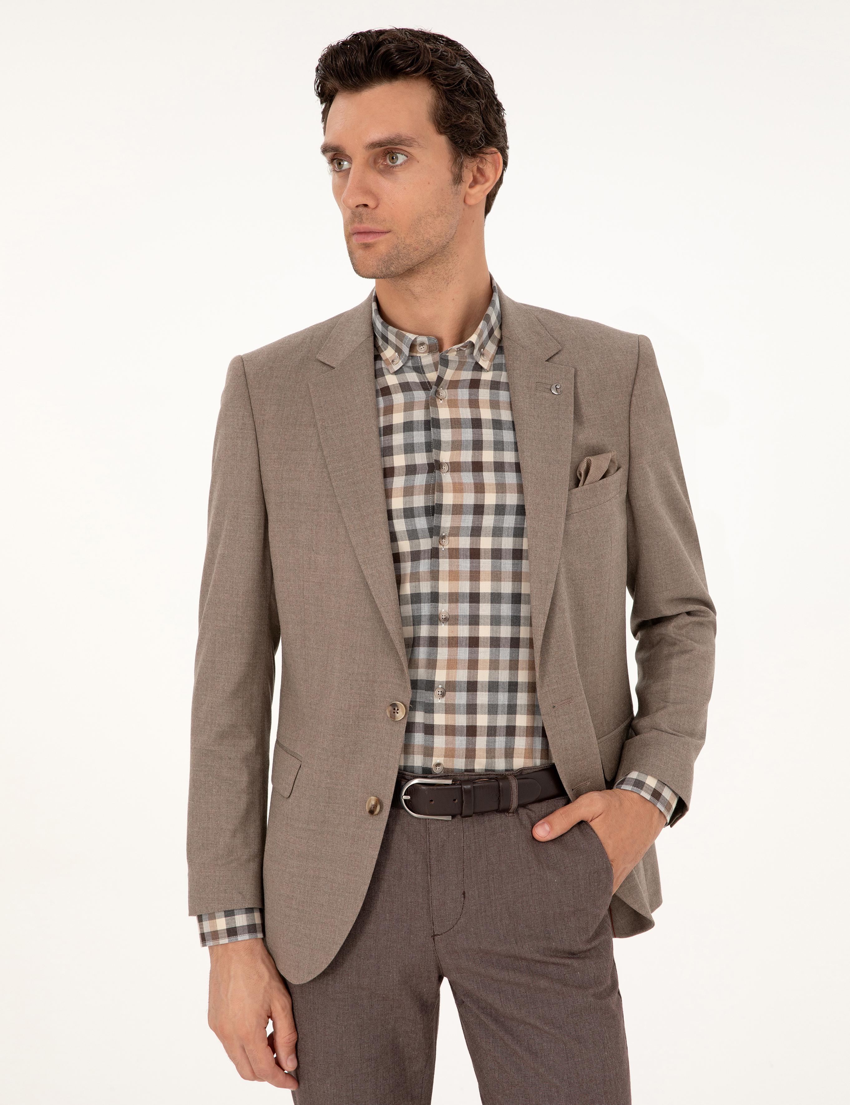 Camel Slim Fit Yün Karışımlı Ceket - 50292488221
