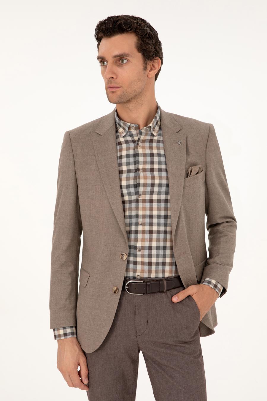 Camel Slim Fit Yün Karışımlı Ceket - 50292488221