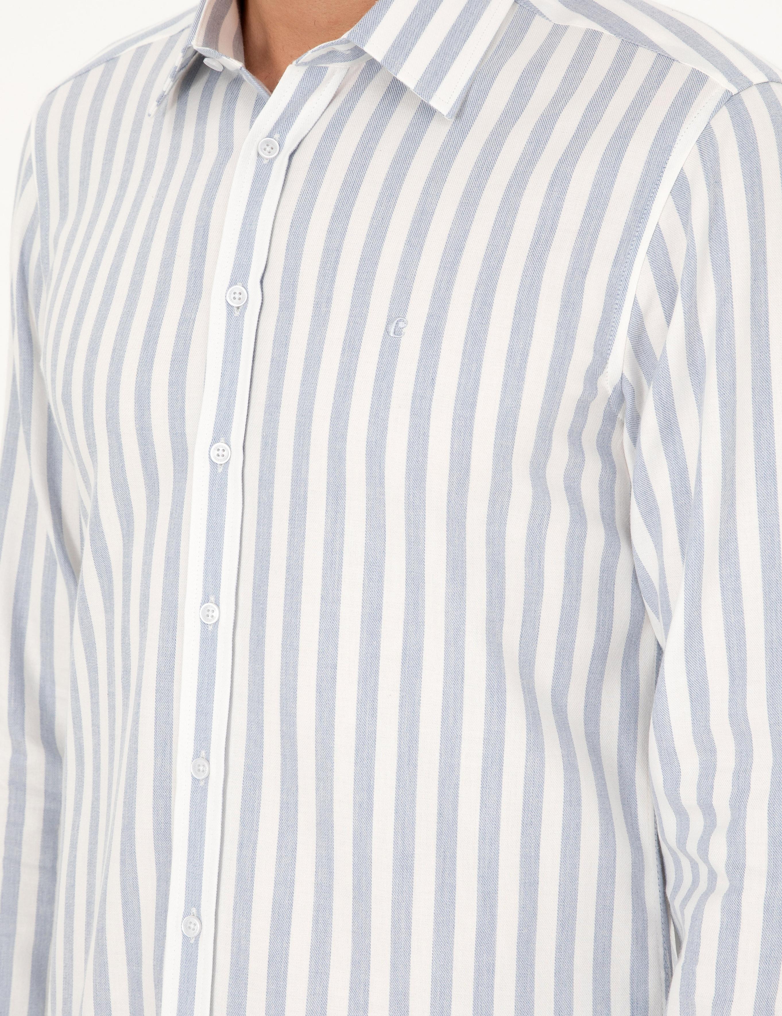 Mavi Slim Fit %100 Pamuk Çizgili Gömlek - 50291351039