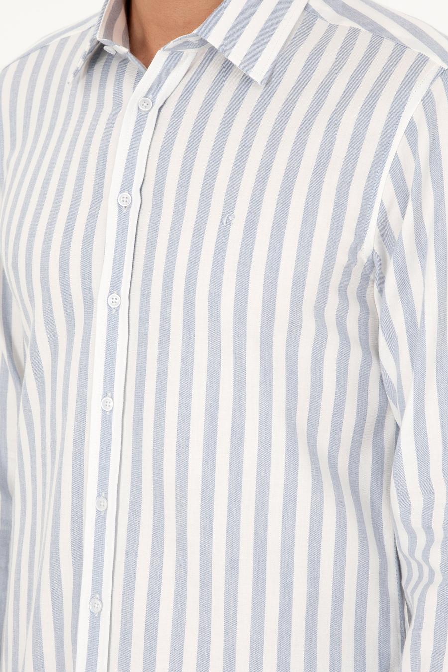 Mavi Slim Fit %100 Pamuk Çizgili Gömlek - 50291351039