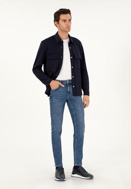 Açık Lacivert Slim Fit Pamuk Karışımlı Jean Pantolon