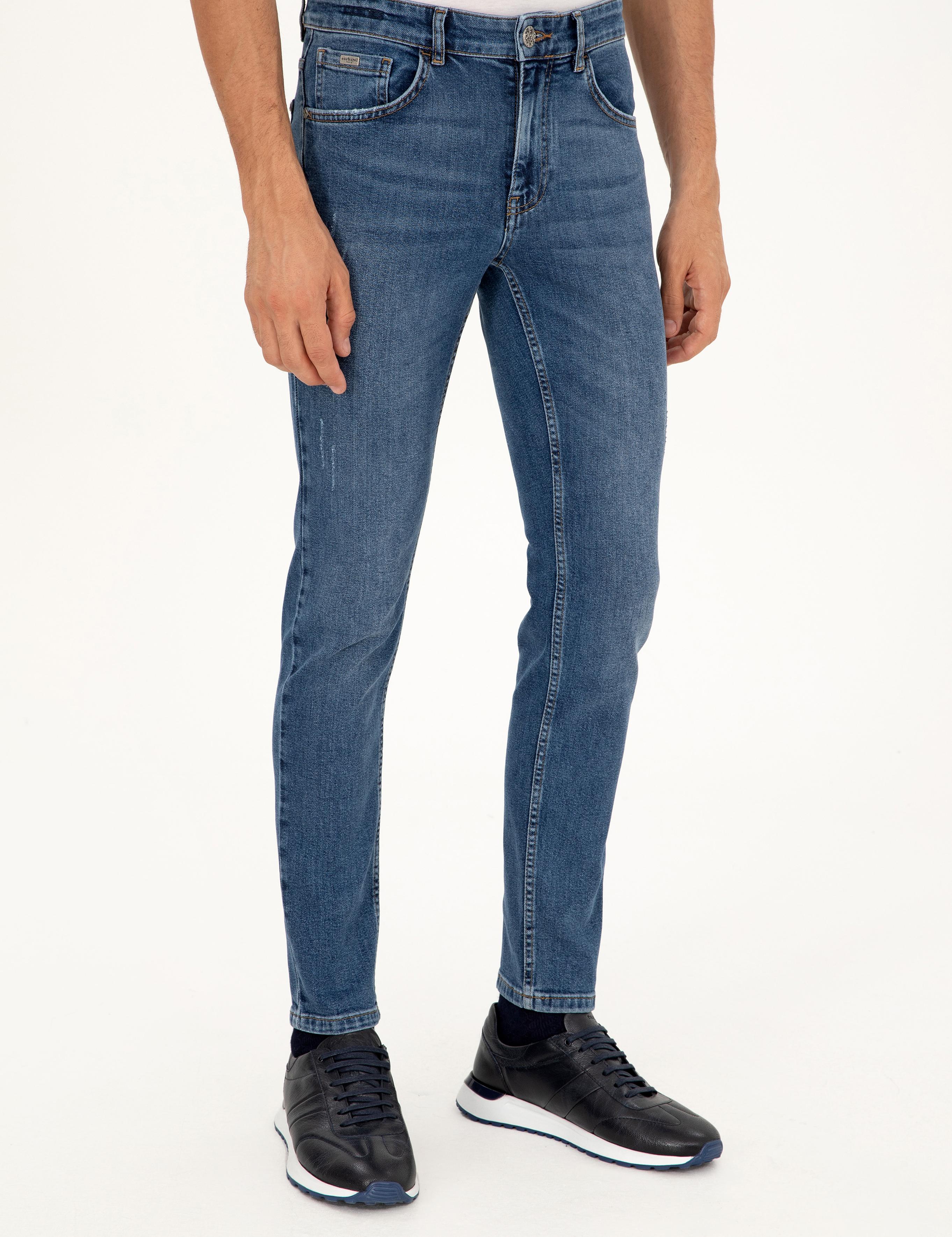 Açık Lacivert Slim Fit Pamuk Karışımlı Jean Pantolon - 50290519056