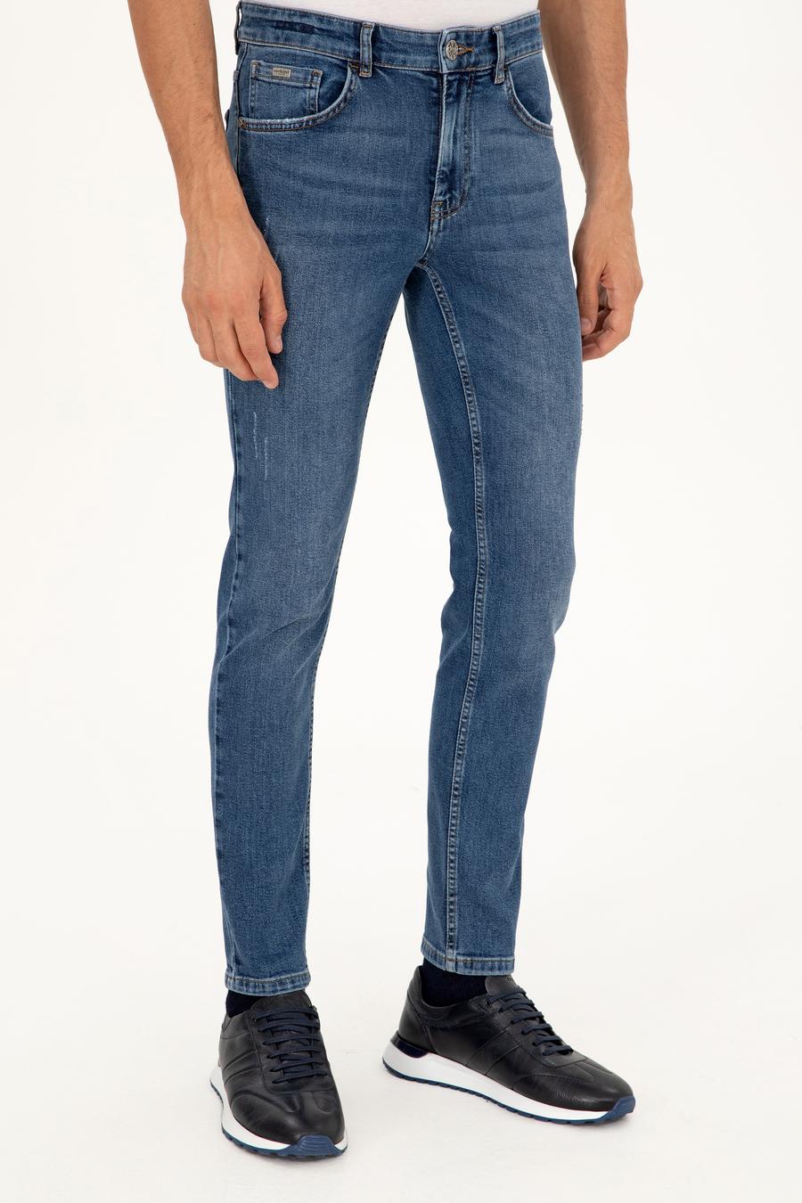 Açık Lacivert Slim Fit Pamuk Karışımlı Jean Pantolon - 50290519056
