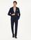 Koyu Lacivert Slim Fit Yün Karışımlı Takım Elbise