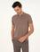 Vizon Slim Fit Keten Karışımlı Apaş Yaka Triko T-shirt