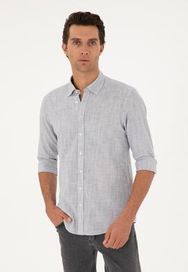 Saks Slim Fit %100 Pamuk Çizgili Gömlek