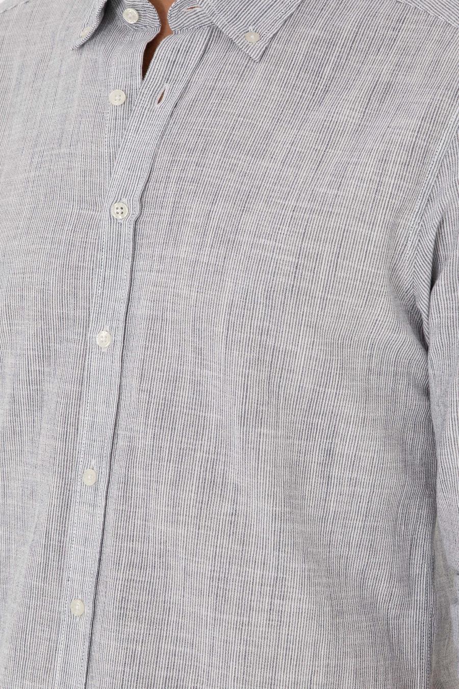 Saks Slim Fit %100 Pamuk Çizgili Gömlek - 50253923063