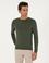Haki Slim Fit Yün Karışımlı Bisiklet Yaka Basic Triko Kazak