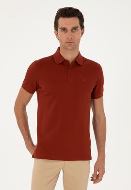 Kiremit Slim Fit  %100 PamukPolo Yaka Merserize T-shirt