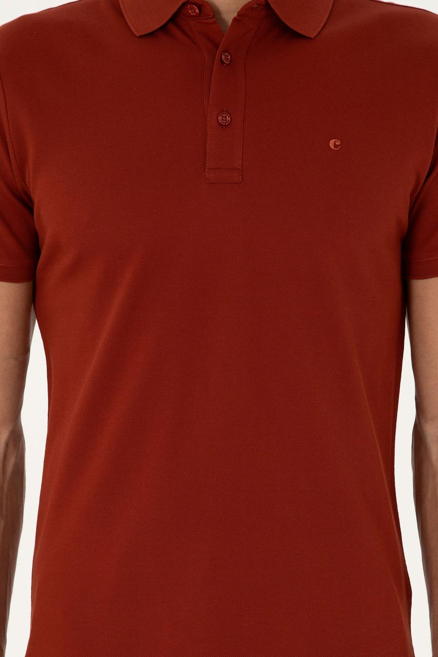 Kiremit Slim Fit  %100 PamukPolo Yaka Merserize T-shirt - 50284769025